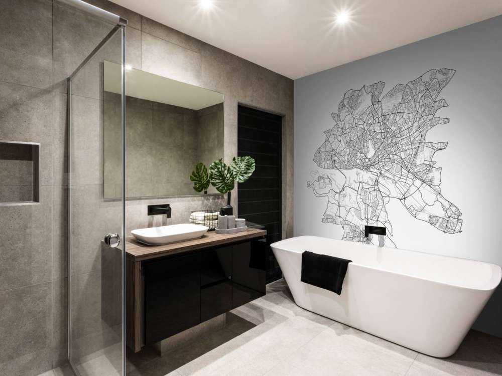 Mapa Hamburga, biała 