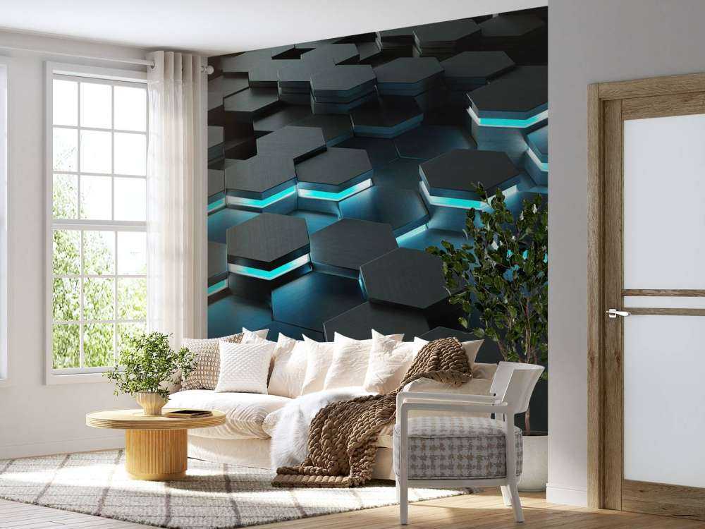 Podświetlane sześciokąty 3D