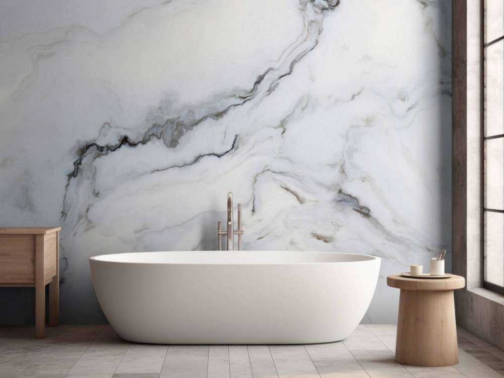 Biały, kręcony marmur