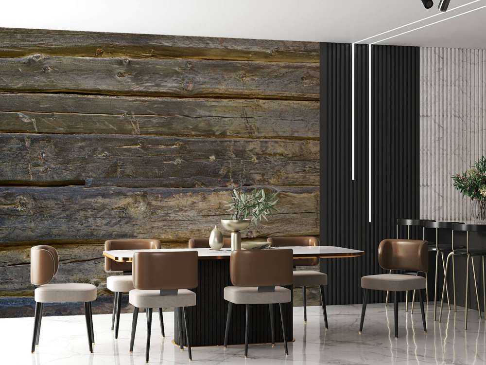 Drewno palone na niebiesko