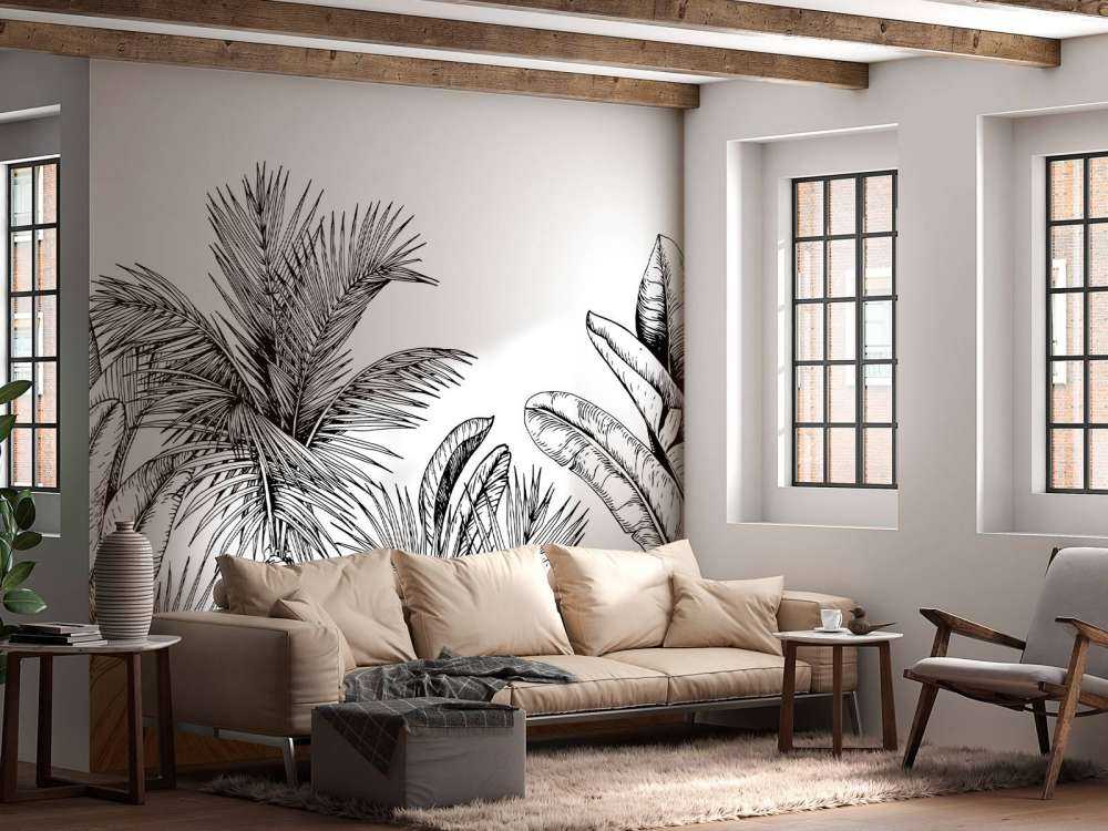 Palmy i liście bananowca