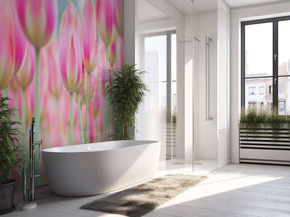 Zbliżenie na różowe tulipany