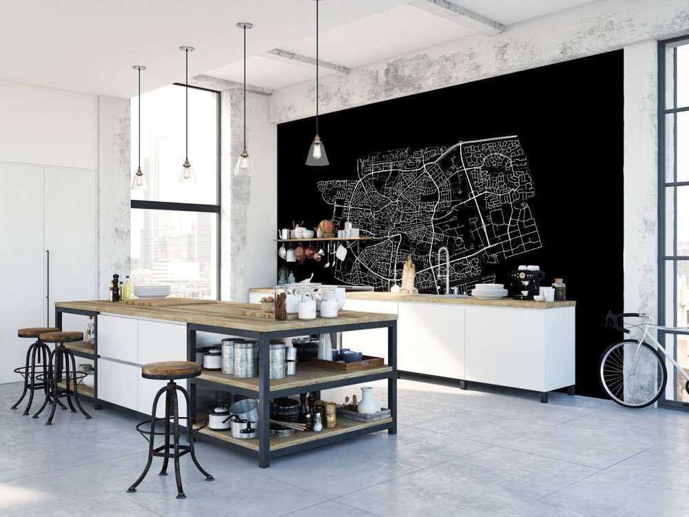 Mapa Leeuwarden, czarna