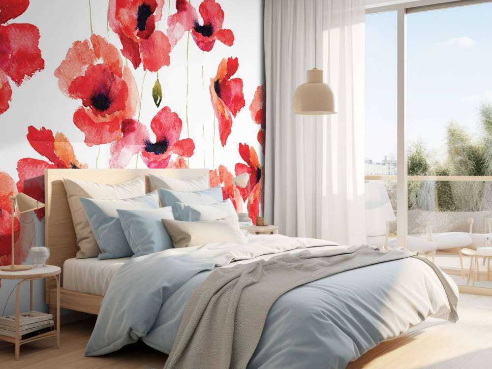 Maki namalowane akwarelową