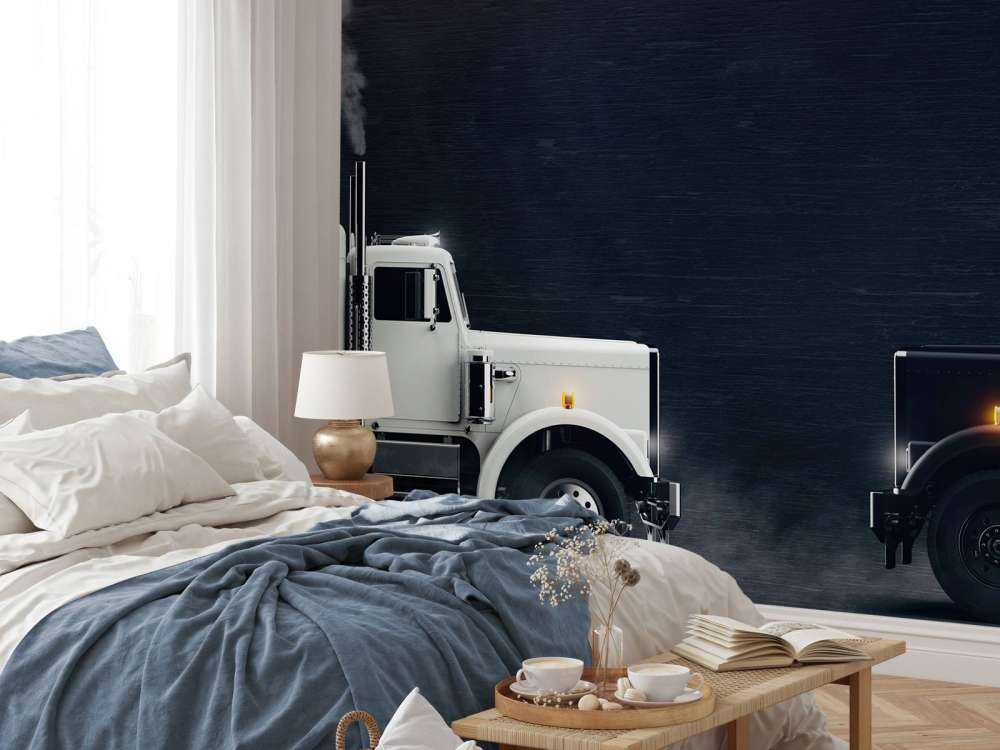 Czarno-biała ciężarówka