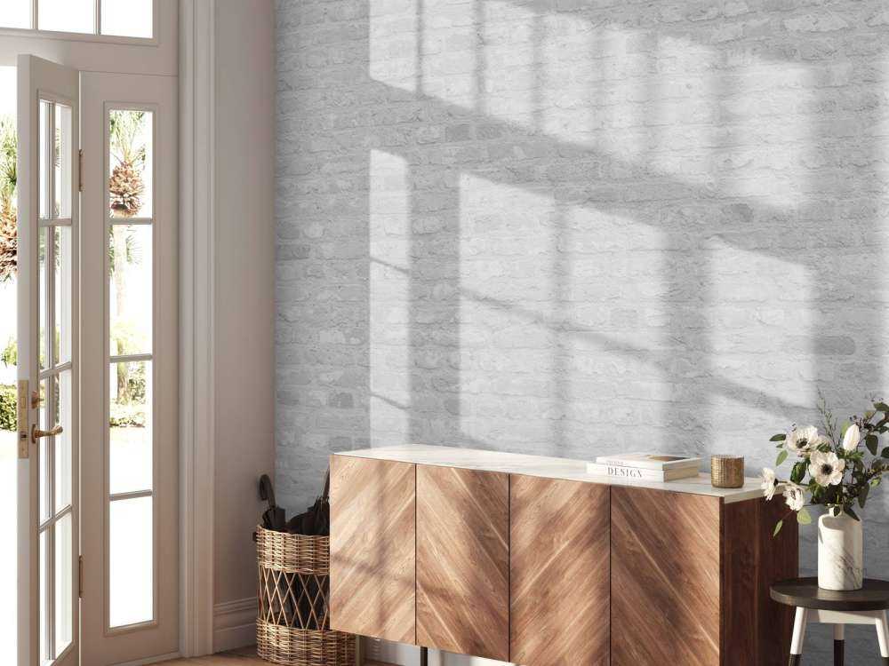 Biały, stary mur z cegły