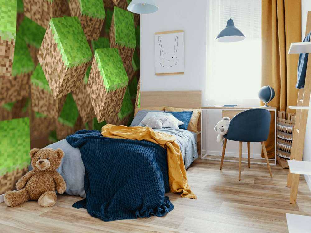 Bloki 3D Minecraft z trawą