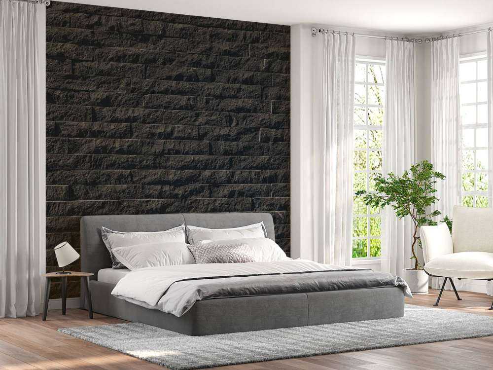 Ściana z ciemnymi kamieniami