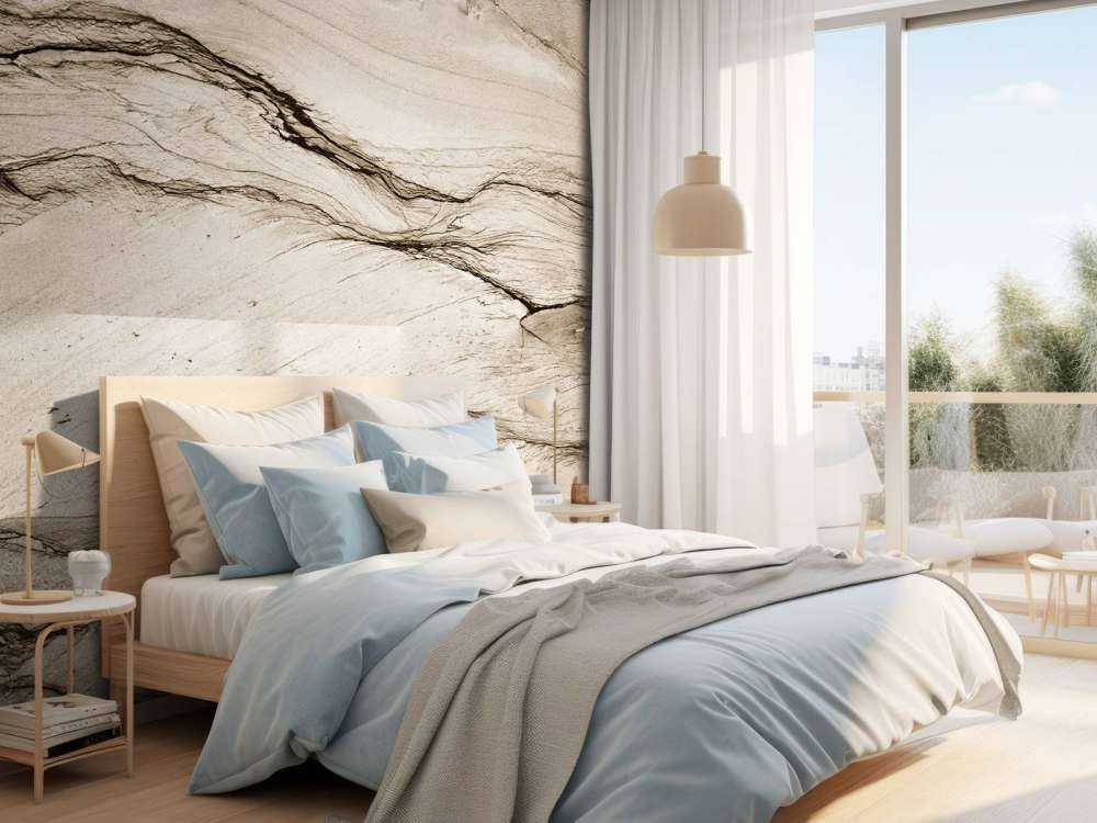 Falisty beżowy marmur