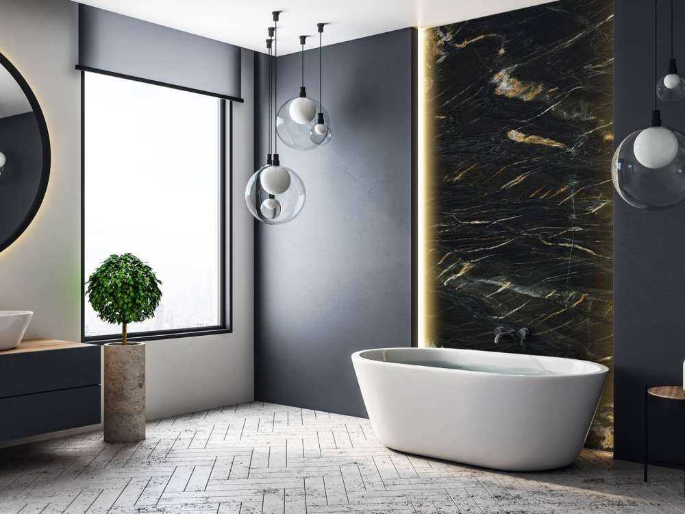 Czarny marmur ze złotą strukturą