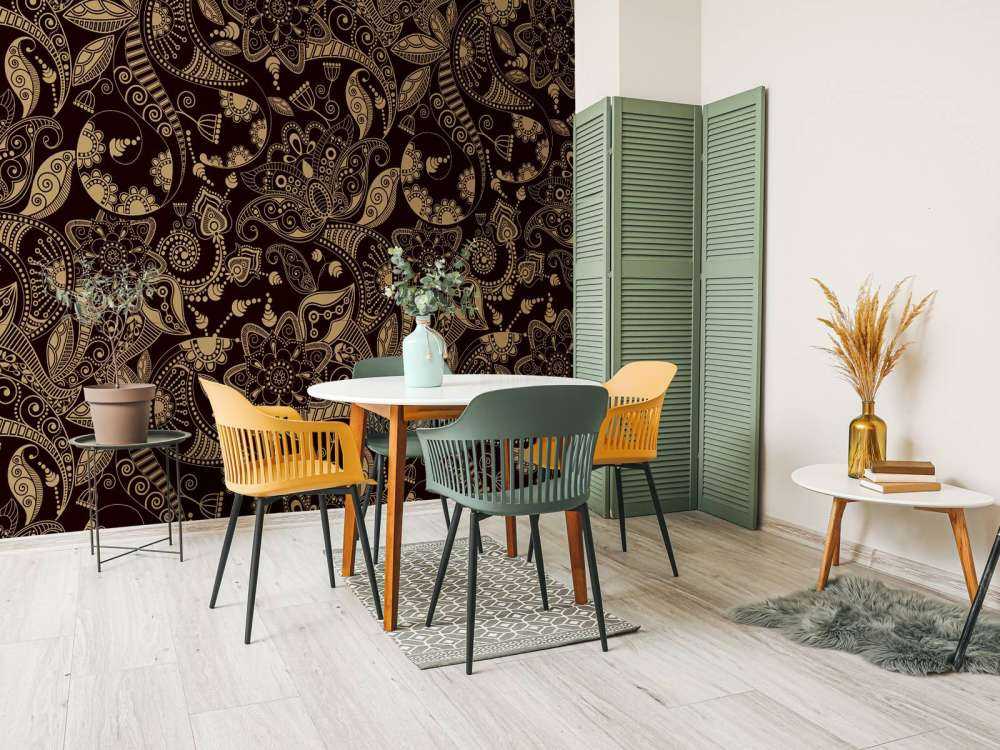 Złote wzory kwiatowe