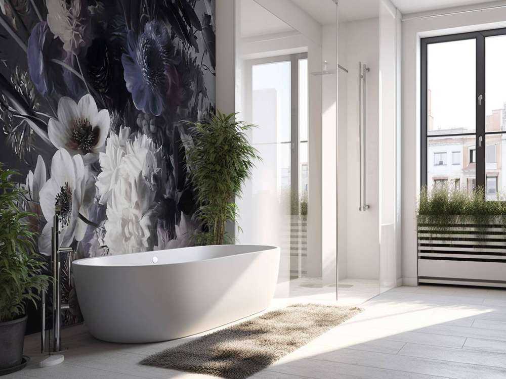 Duży bukiet z anemonami niebieskimi