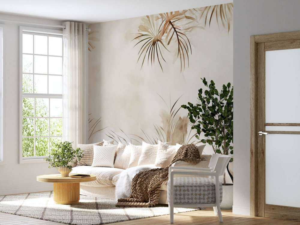 Żurawie w polu taupe