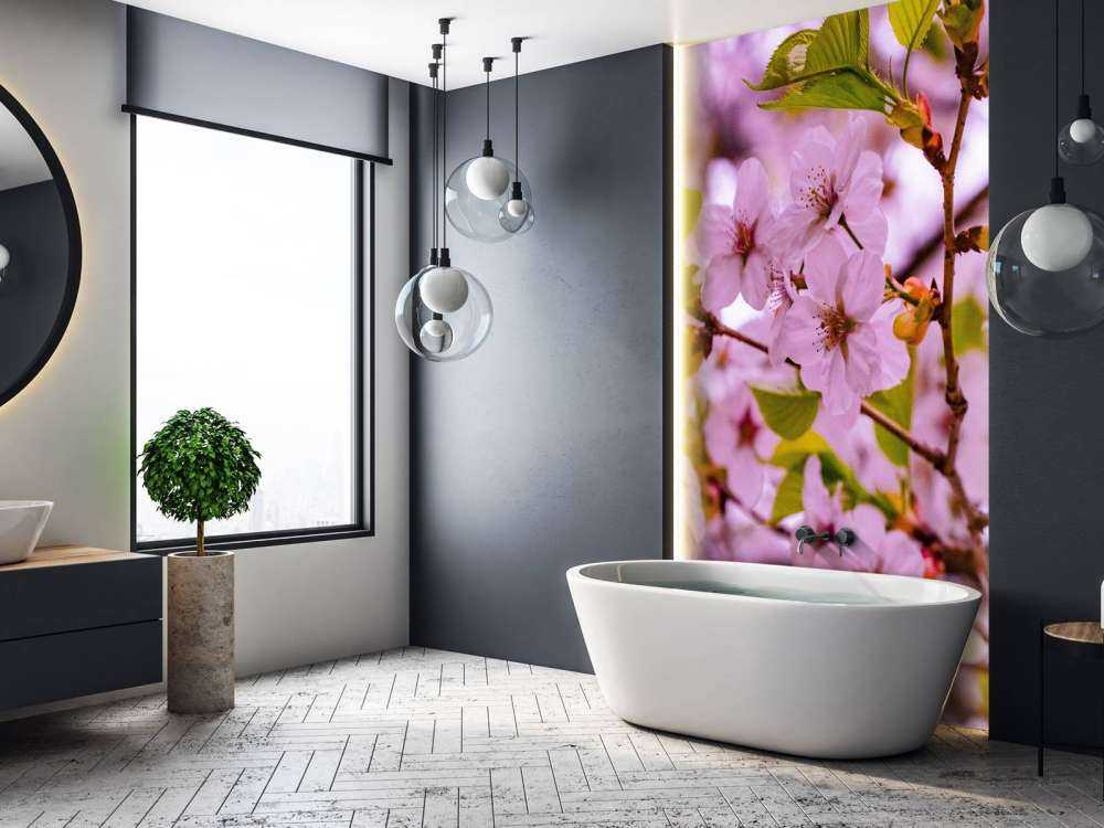 Różowe kwiaty z płatkami