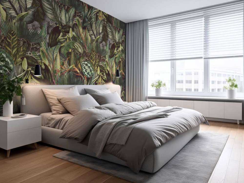 Lampart między liśćmi