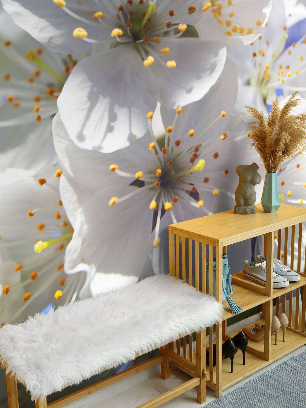 Zbliżenie na białe kwiaty