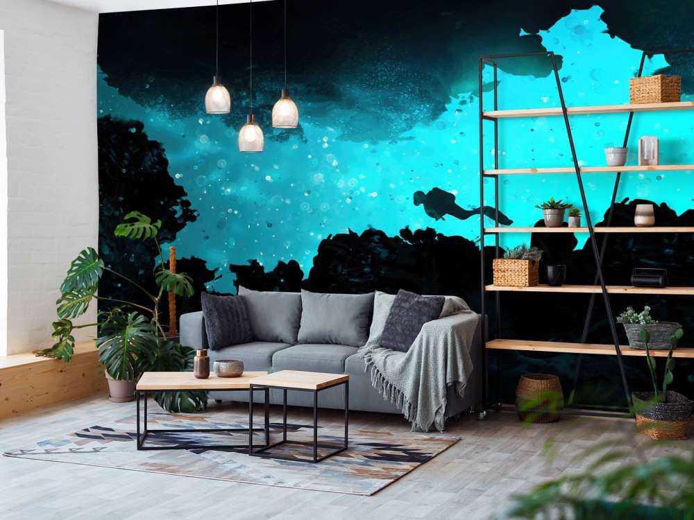 Wąska jaskinia z nurkiem