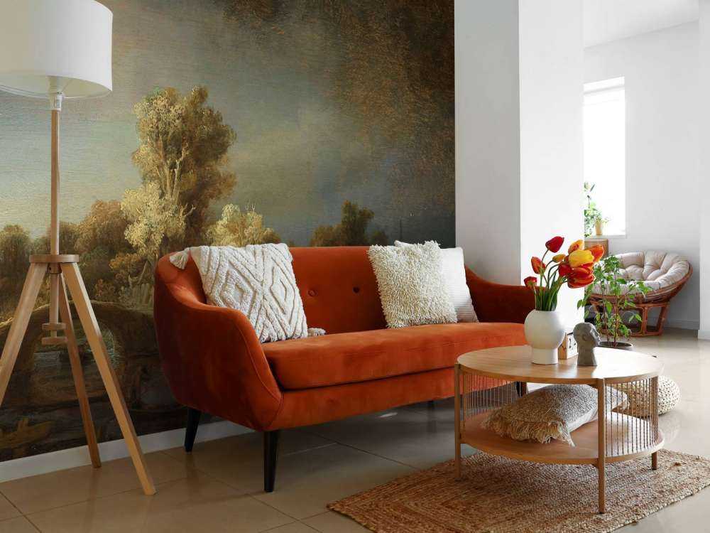 Krajobraz z kamiennym mostem