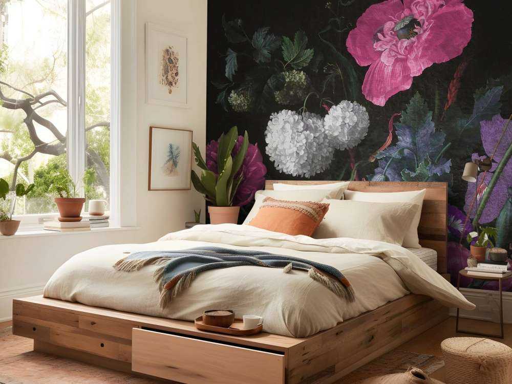 Barokowe kwiaty - martwa natura - nastrojowy róż