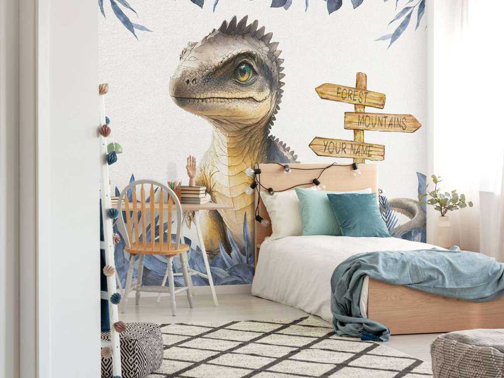 Młody spinozaur w niebieskiej dżungli