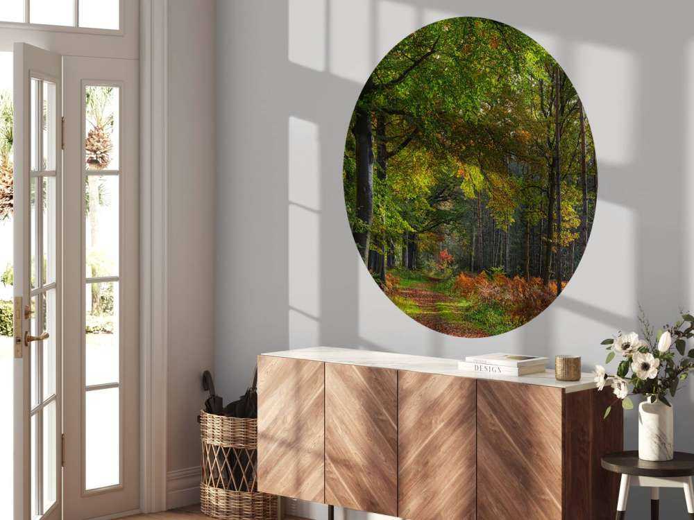 Ścieżka z liśćmi przez las