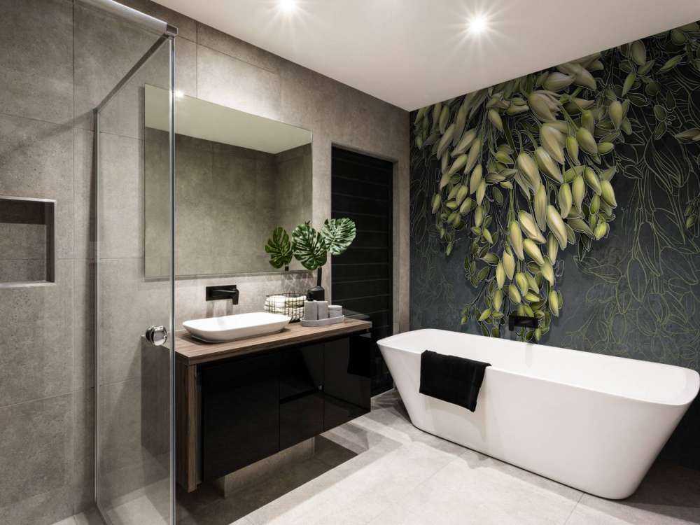 Białe kielichy na ciemnoszarej, betonowej strukturze