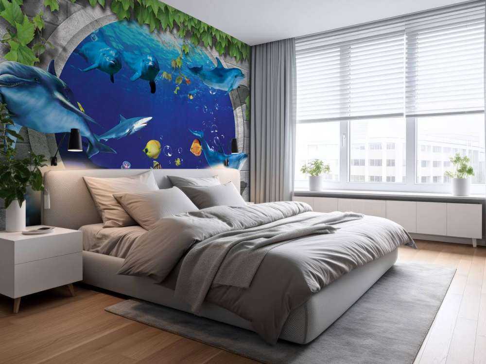 Delfiny przez ścianę