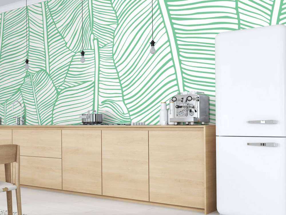 Wzór liściowy zielony