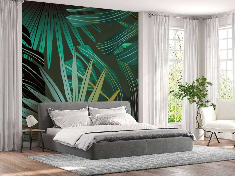 Panorama tropikalnych liści