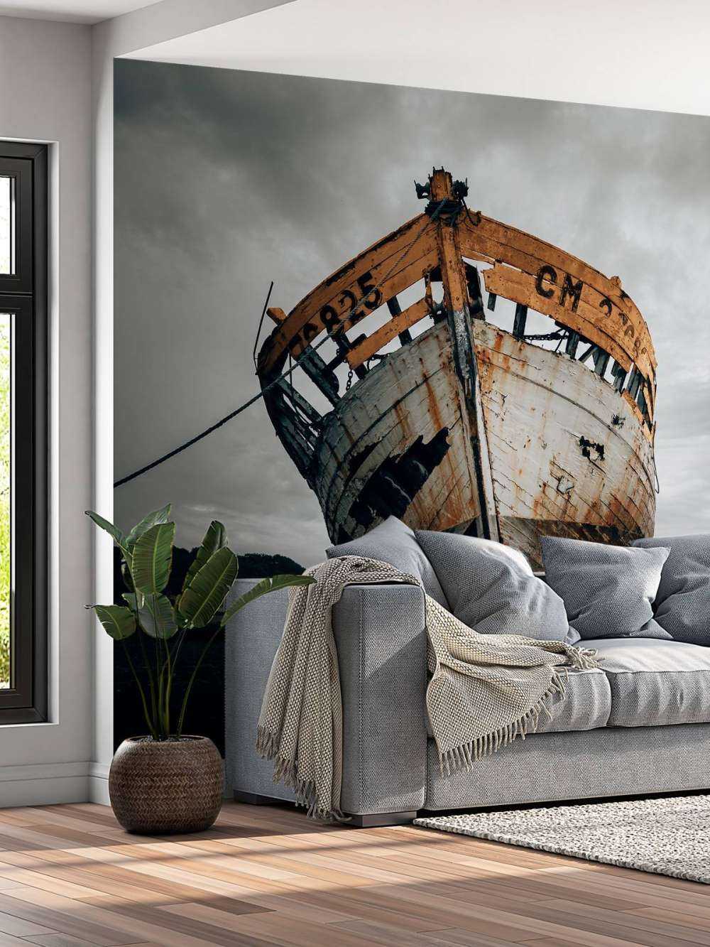 Stary zardzewiały wrak statku