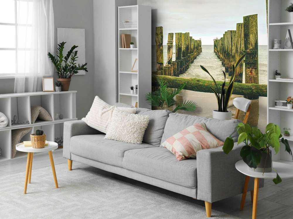 Mossy pile heads in the water