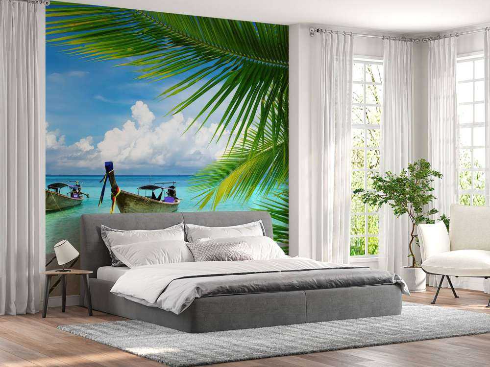 Łódź i drzewo palmowe