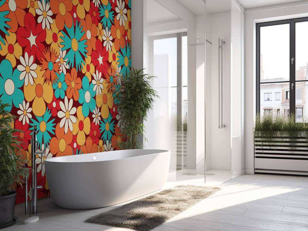 Wesołe kwiaty w stylu retro