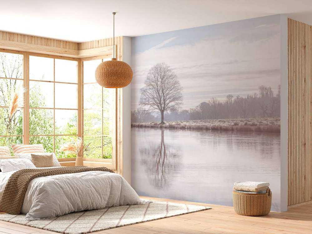 Opuszczony krajobraz zimowy