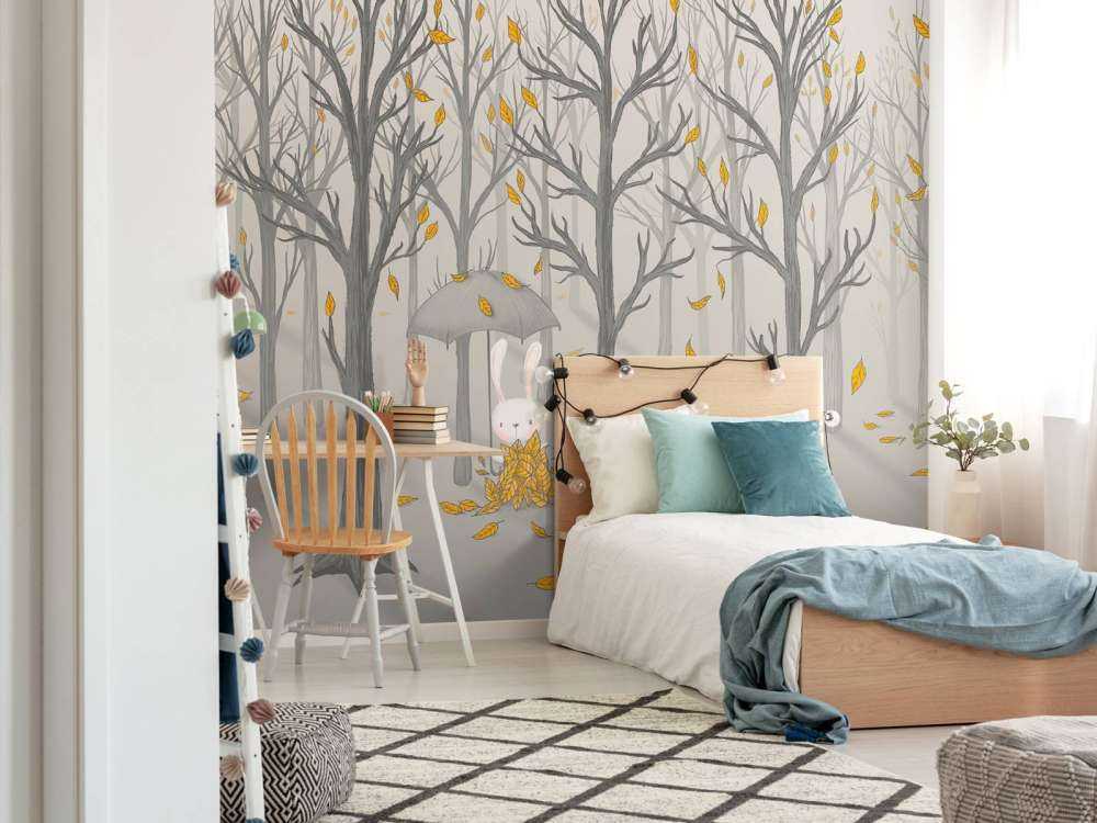 Królik pod liśćmi