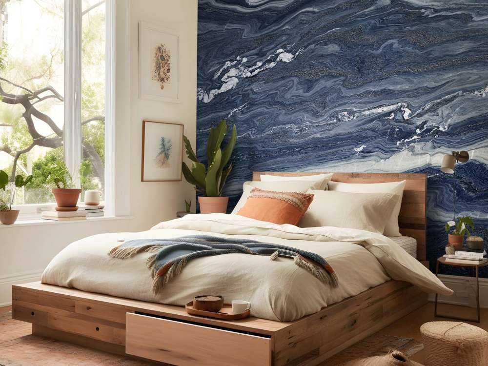 Niebieski i biały marmur