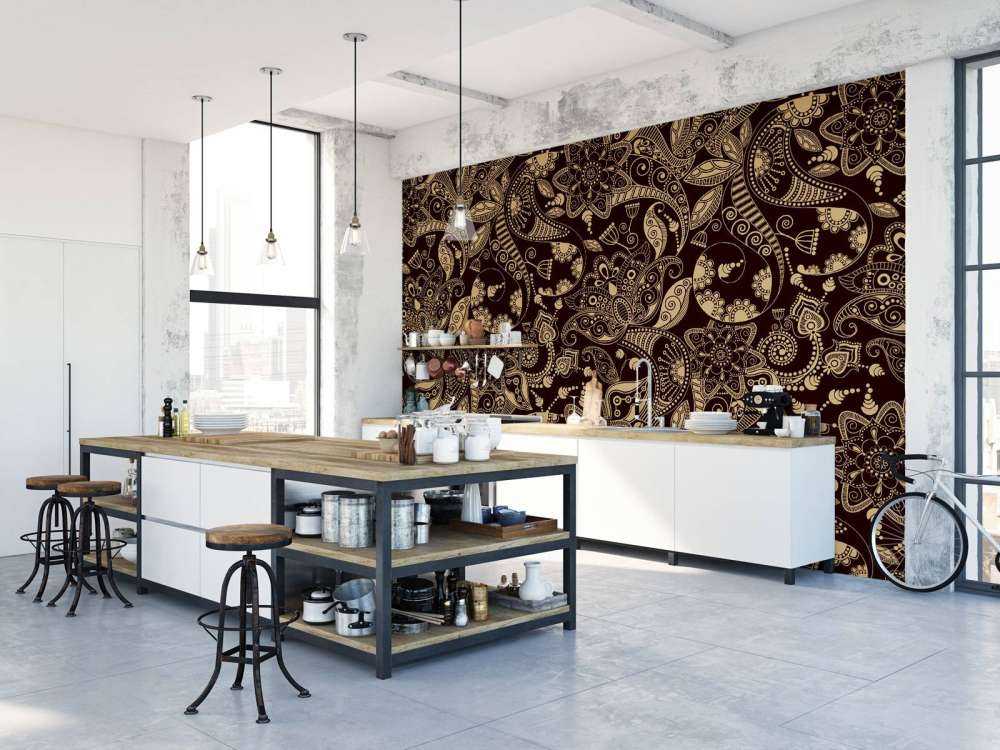 Złote wzory kwiatowe