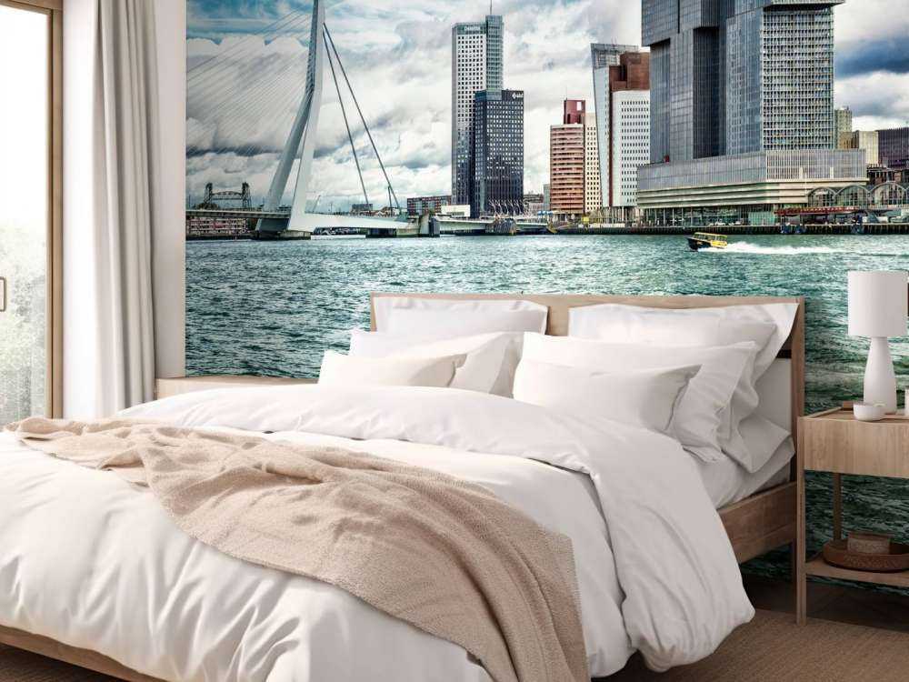 Skyline Rotterdam z widokiem na Kop van Zuid w kolorze 