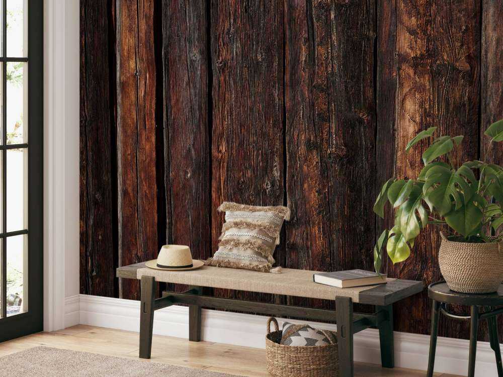 Ciemne pionowe drewno