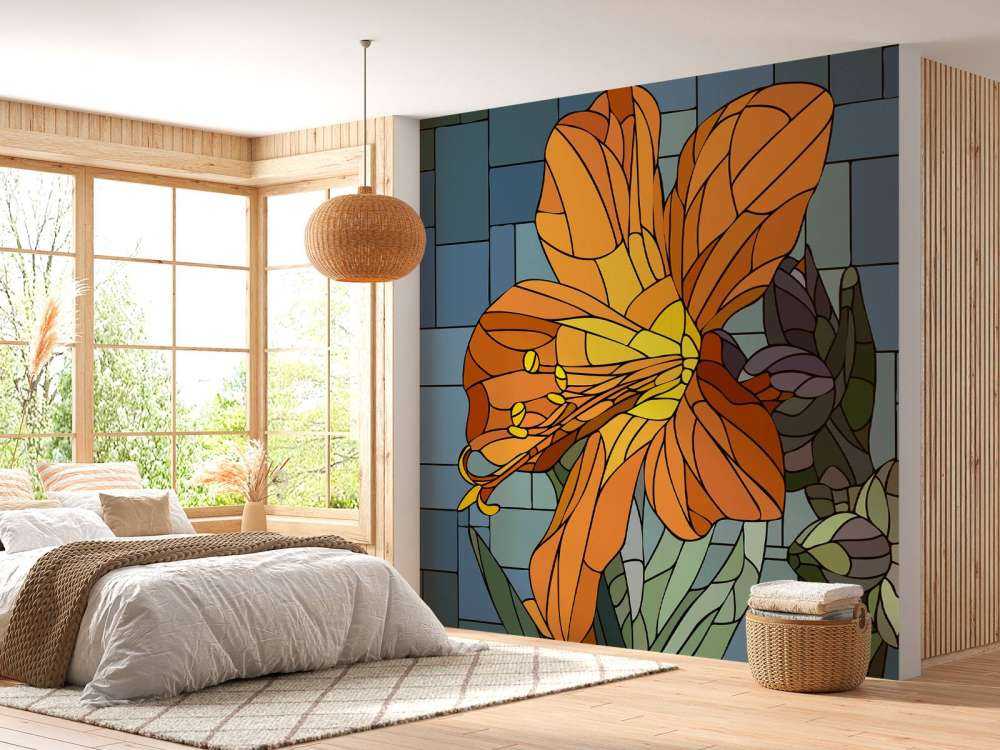 Kolorowy pomarańczowy kwiat