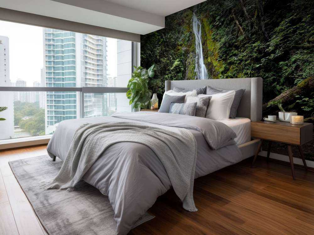 Wodospad w kolorowym otoczeniu 