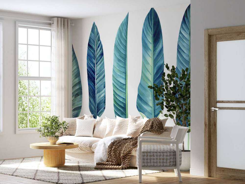 Tropikalne liście na białym tle