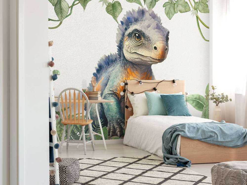 Młody ankylozaur w dżungli