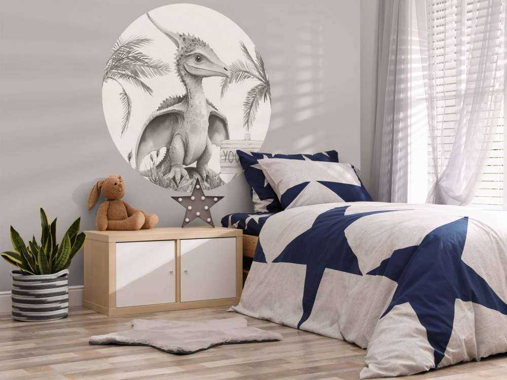 Młody pteranodon w beżowej dżungli