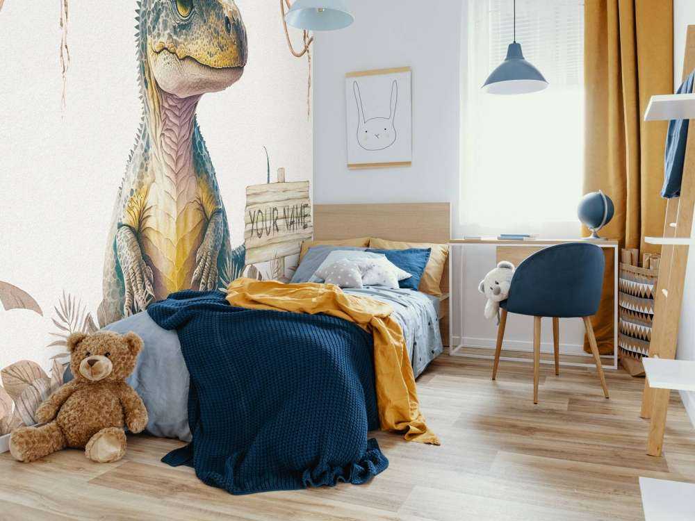 Młody t-rex w taupe dżungli