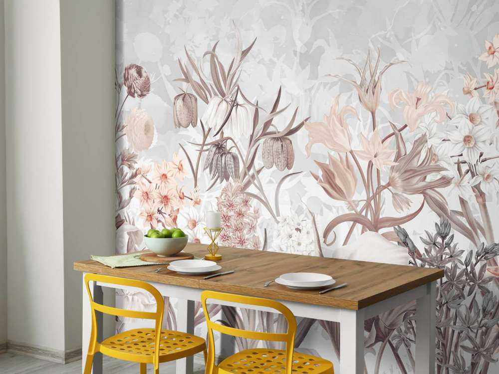 Kwiaty Wiosenne - Eteryczny Szary