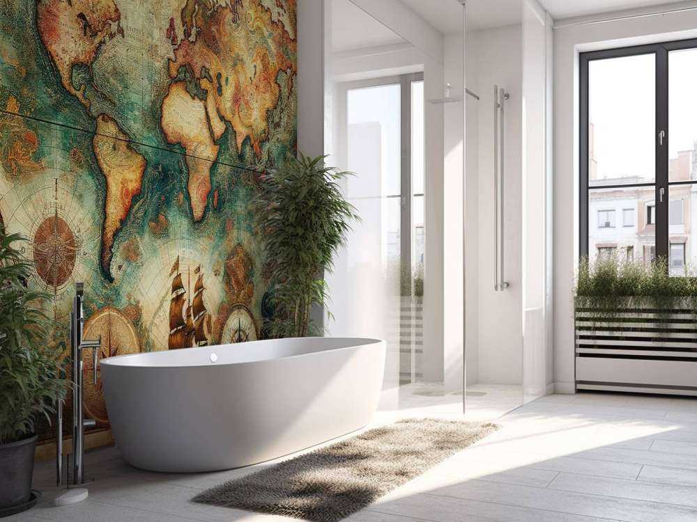 Zabytkowa historyczna mapa świata