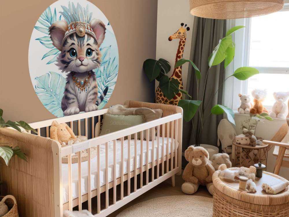 Mały tygrys i niebieski liść