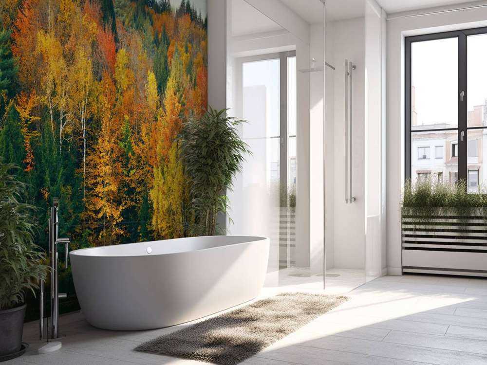 Jezioro z jesiennymi drzewami