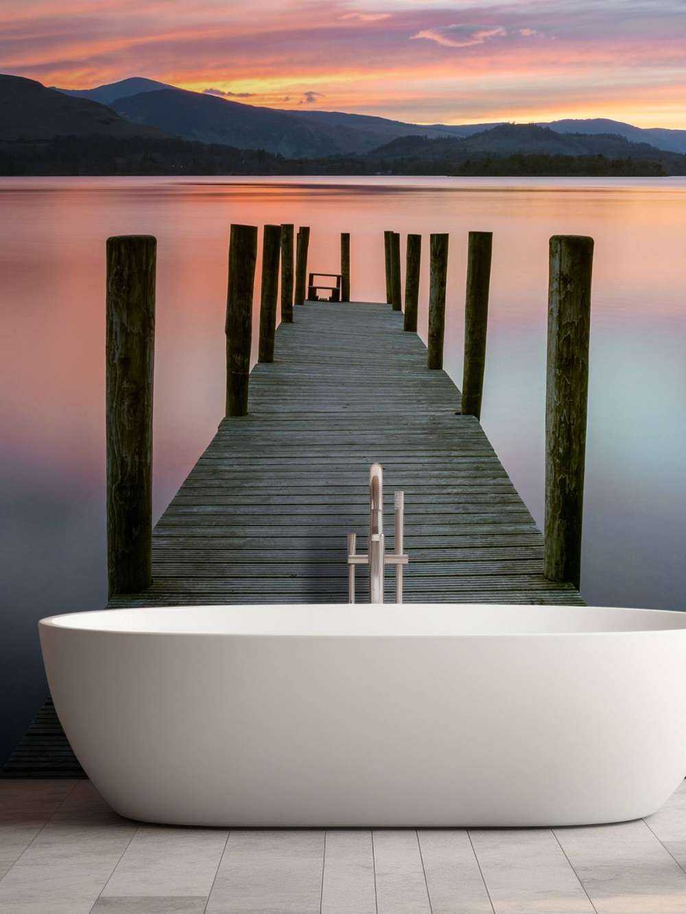 Rusztowanie o zachodzie słońca w kolorze różowym